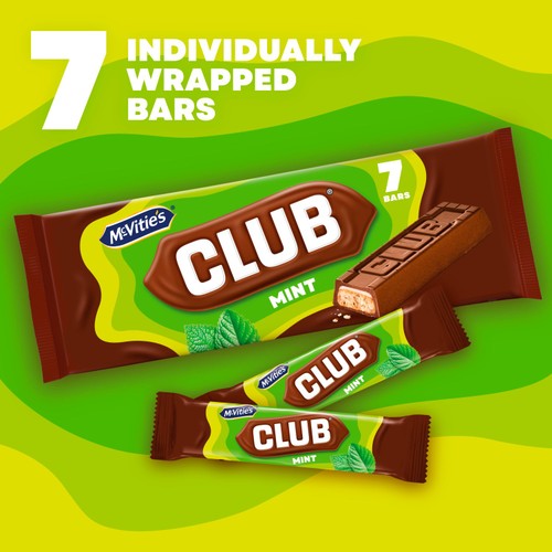 McVitie's Club Mint Biscuit Bar   7 Pack