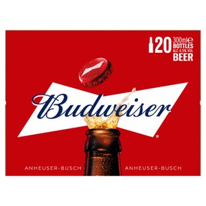 Budweiser Lager Beer Bottles 20 x 300ml product image