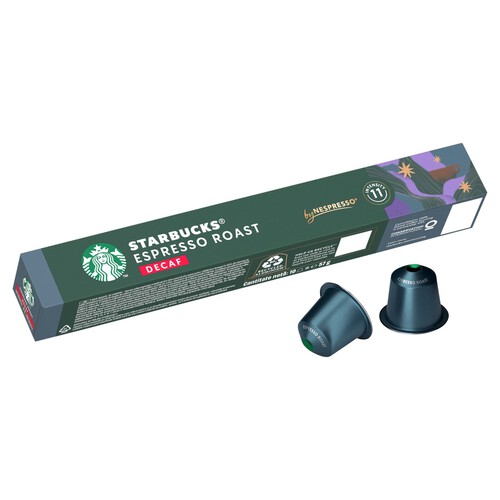 Starbucks by Nespresso Decaf Dark Espresso Roast Coffee Pods x 10