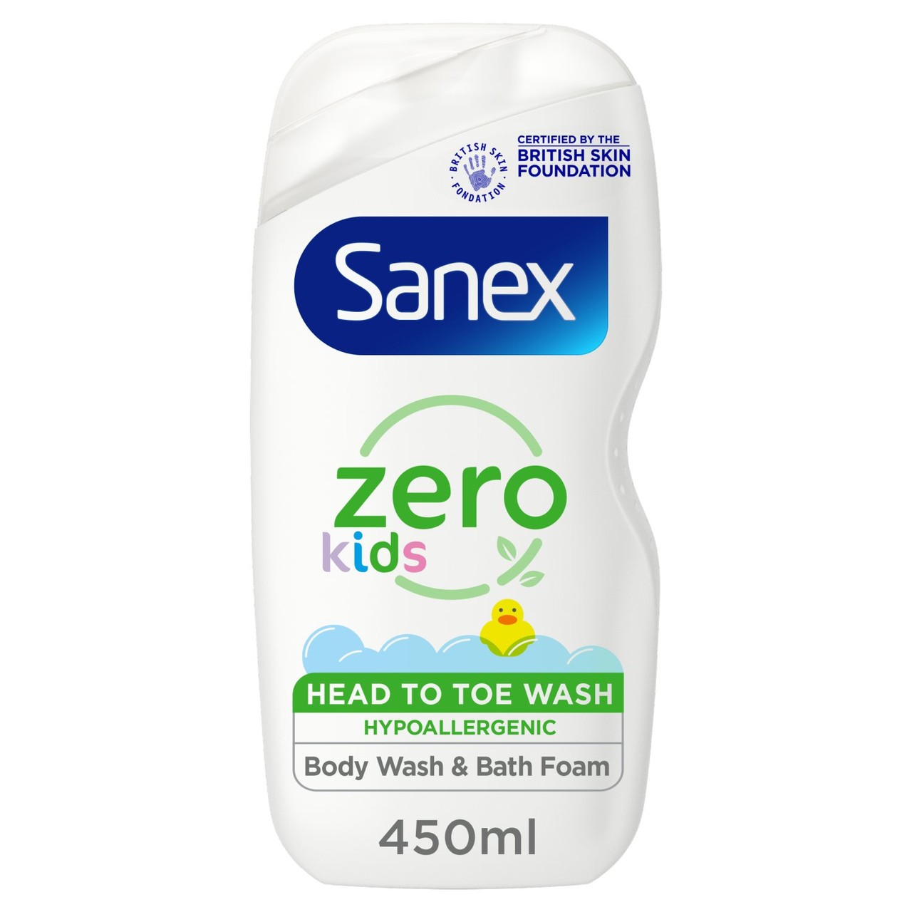 Sanex Zero% Hypoallergenic Kids Head to Toe Bath & Shower Gel Body Wash