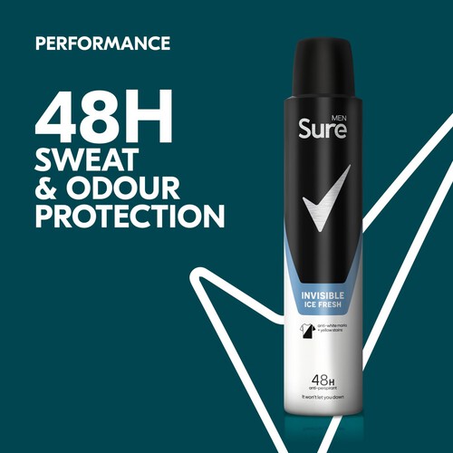 Sure Men Antiperspirant Deodorant Invisible Ice Aerosol 