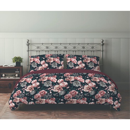 Nutmeg Home 100% Cotton Rose Bouquet Duvet Set King