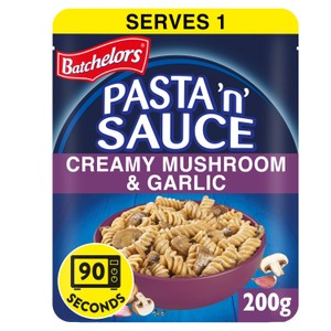 Batchelors Pasta 'n' Sauce Microwave Ready Meal Pasta with Mushroom and Garlic 200g