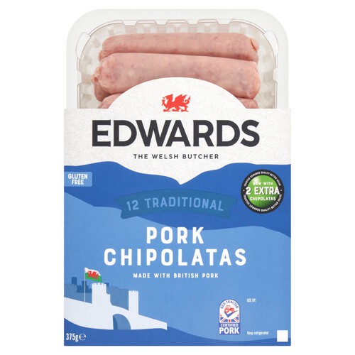 Edwards 12 Traditional Pork Chipolatas