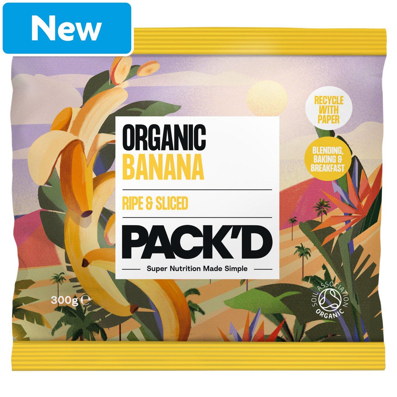 Pack'D Organic Banana - Ripe & Sliced