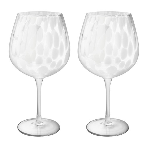 Nutmeg Home White Confetti Two Pack Large Wine Glass
