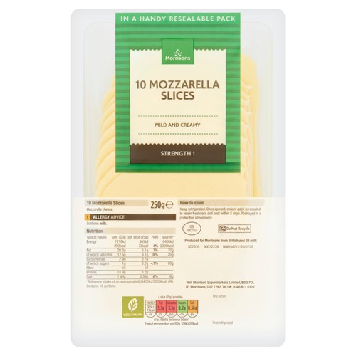 Morrisons 10 Mozzarella Slices 250g