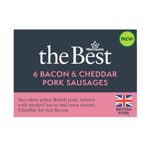 Morrisons The Best 6 Bacon & Cheddar Pork Sausages