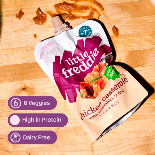 Little Freddie Organic Chicken & Rice Casserole Baby Food Pouch 7+ Months