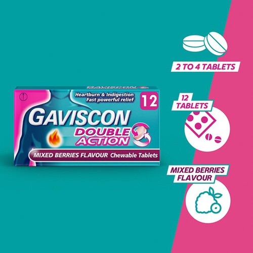 Gaviscon Double Action Mixed Berry Tablets