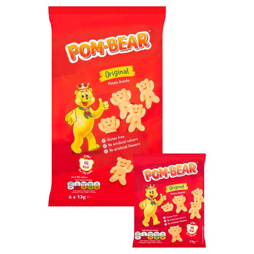 Pom-Bear Original Multipack Crisps 6 Pack