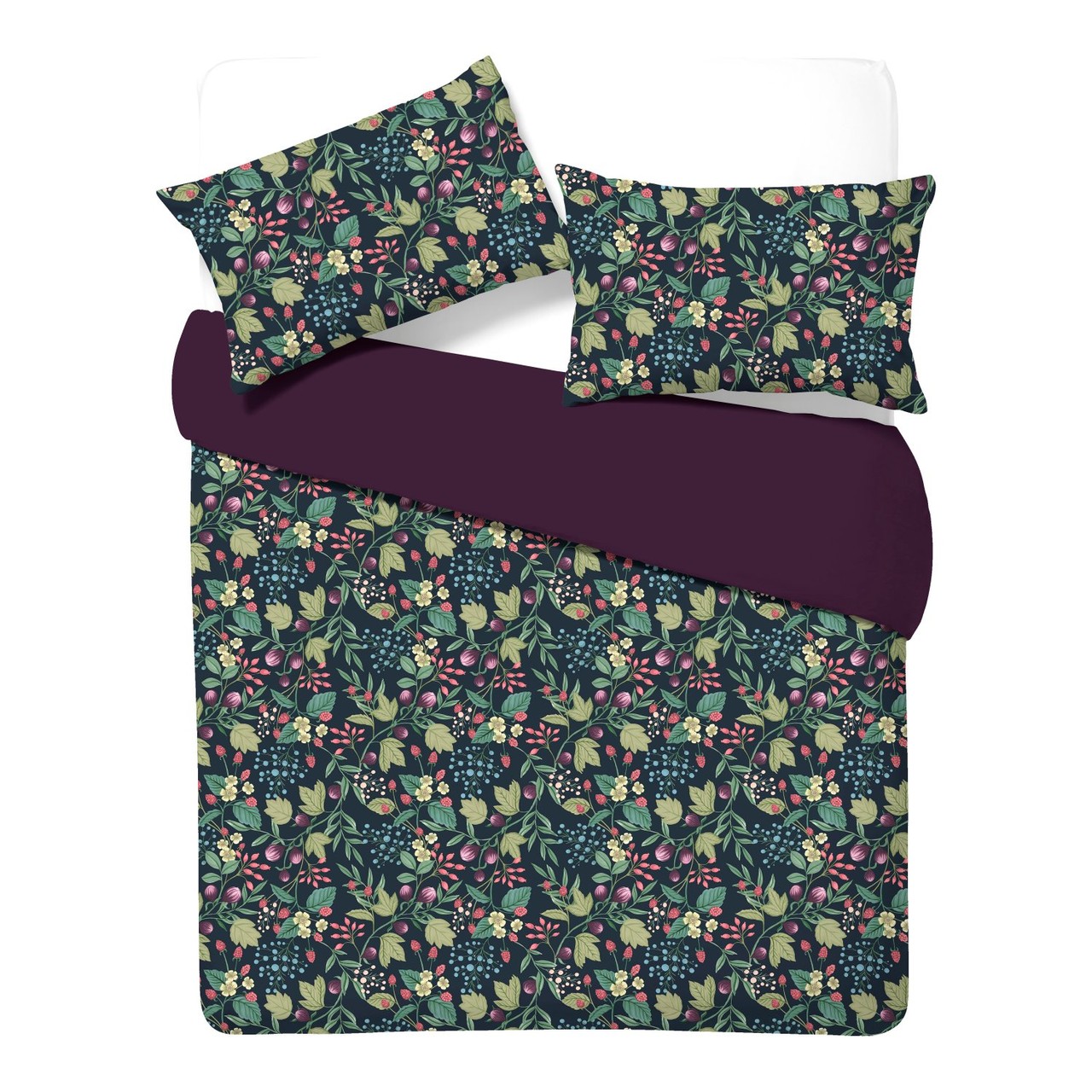 Nutmeg Home Easy Care Harvest Fruits Duvet Set King