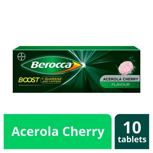 Berocca Boost + Guarana Acerola Cherry 10 Effervescent Tablets