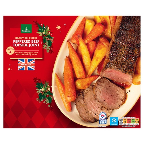 Morrisons Peppered Beef Topside Joint With A Beef Basting Butter 700g