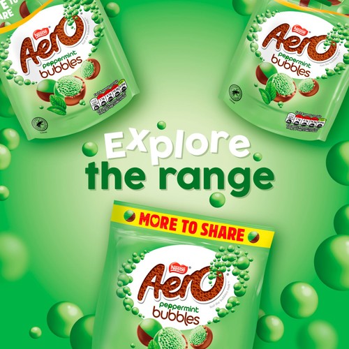 Aero Bubbles Peppermint Mint Chocolate Sharing Pouch