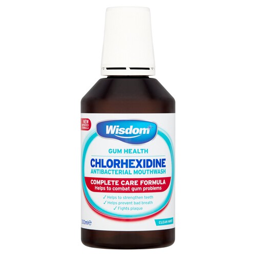 Wisdom Chlorhexidine Clean Mint Antibacterial Mouthwash