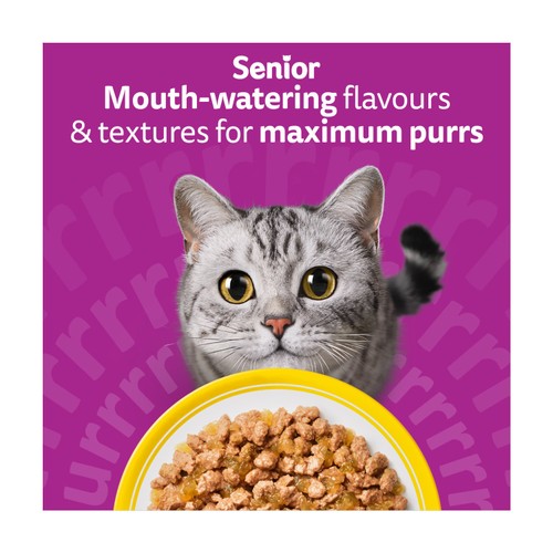 Whiskas Senior 11+ Poultry Feasts Wet Cat Food Pouches in Jelly 12 x 85g