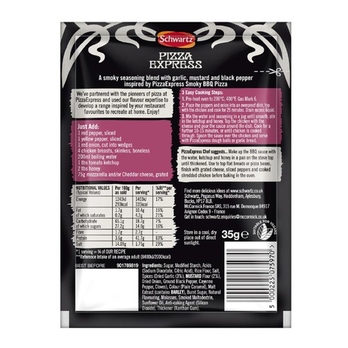 Schwartz Pizza Express BBQ Chicken Bake Recipe Mix 35g