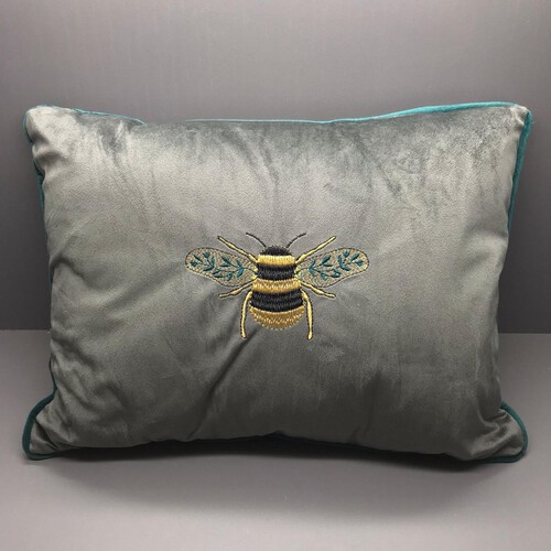 Nutmeg Home Embroidered Bee Cushion