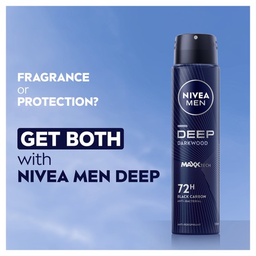 NIVEA MEN Deep Black Carbon 72h Anti-Perspirant Deodorant Spray