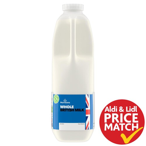 Morrisons British Whole Milk 2 Pint