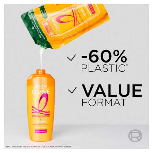 L'Oreal Elvive Dream Lengths Shampoo Refill Pouch 