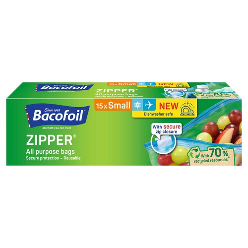 Bacofoil All Purpose Small Zipper Bags 15 Pack