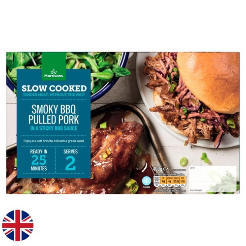 Morrisons British Slow Cooked Smoky BBQ Pulled Pork 400g