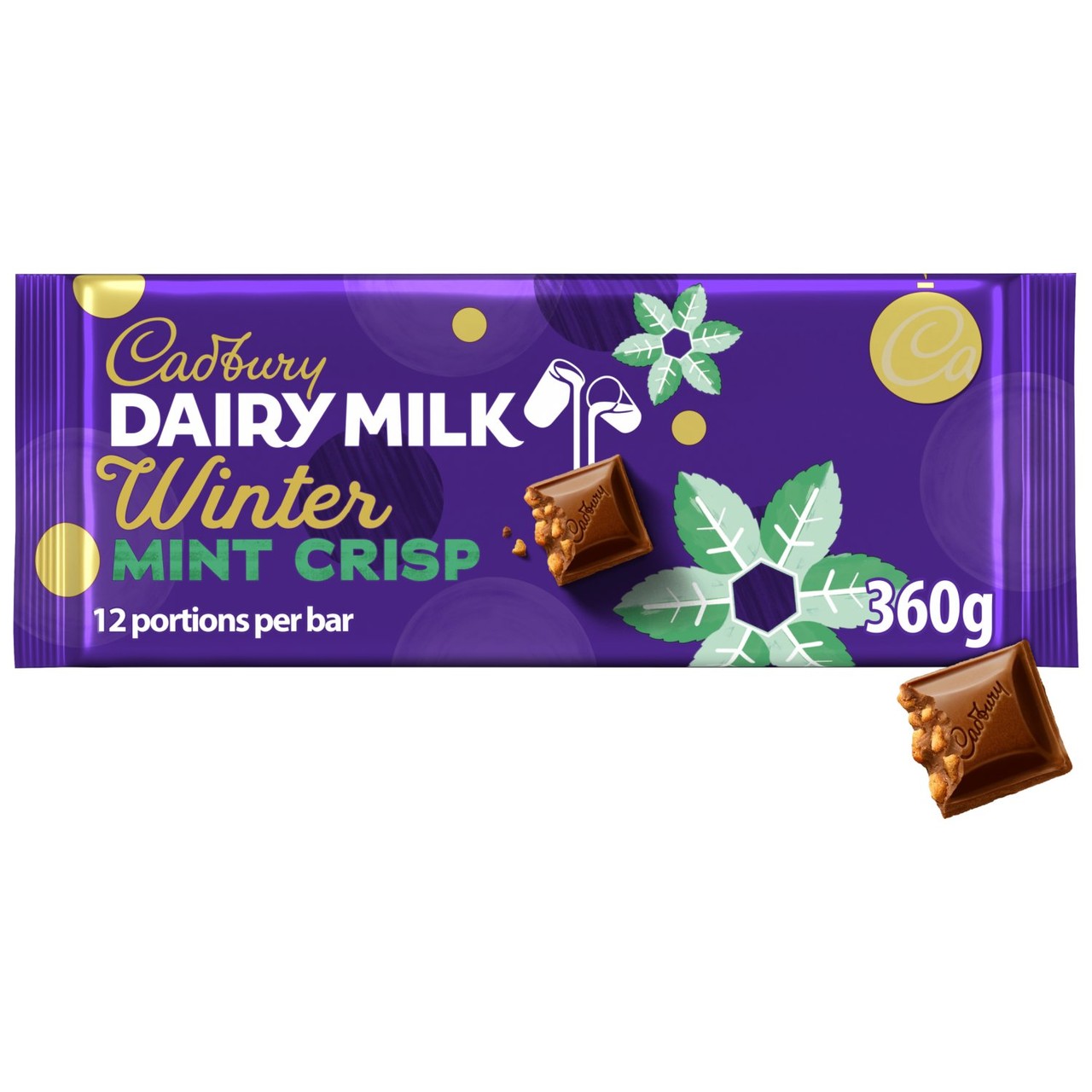 Cadbury Dairy Milk Limited Edition Winter Mint Crisp Chocolate Bar 360g