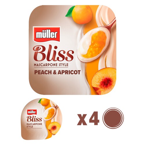 Muller Bliss Creamy Mascarpone, Peach & Apricot Yogurt