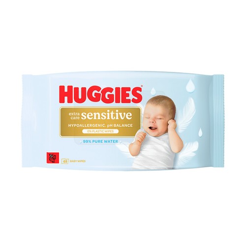 Huggies Pure Extra Care Sensitive Plastic Free Baby Wipes 48 Pack