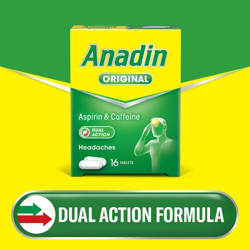 Anadin Original Pain Relief Asprin Caffeine Tablets