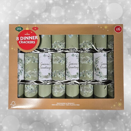 Morrisons White & Green Foliage Dinner Crackers 