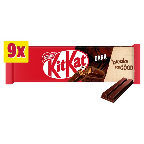 Kit Kat 2 Finger Dark Chocolate Biscuit Bar Multipack 9 Pack