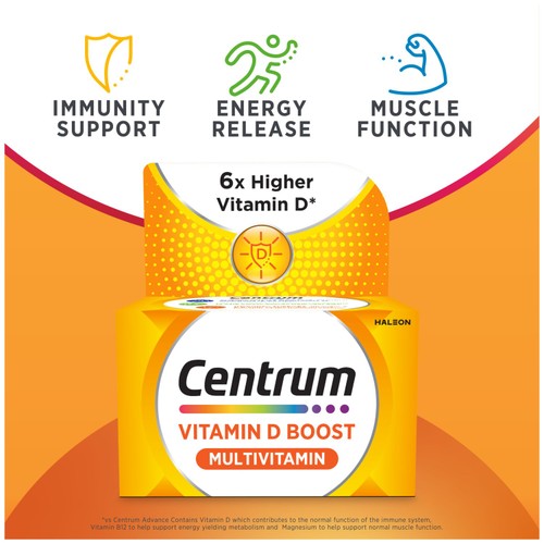Centrum Vitamin D Boost Multivitamin Supplement, 30 tablets