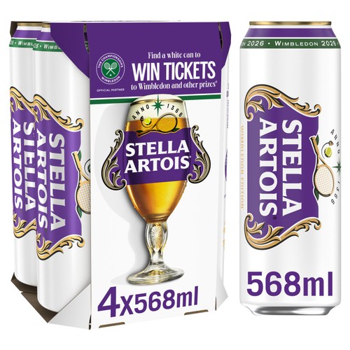 Stella Artois Premium Lager Beer Cans 4x568