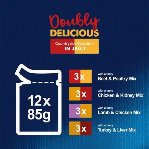 FELIX Doubly Delicious 7+ Countryside Selection Jelly Wet Cat Food