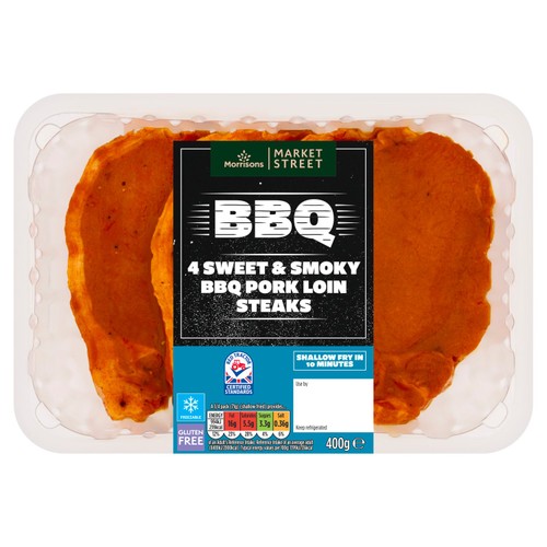 Morrisons British Sweet & Smokey Bbq Pork Loin Steaks 400g