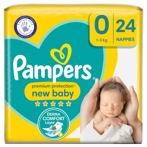 Pampers New Baby Size 0 24 Nappies Carry Pack