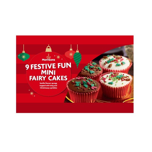 Morrisons 9 Festive Fun Mini Fairy Cakes