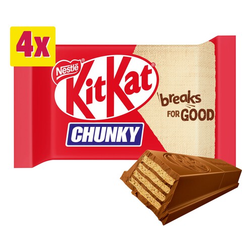 Kit Kat Chunky Milk Chocolate Bar Multipack 4 Pack