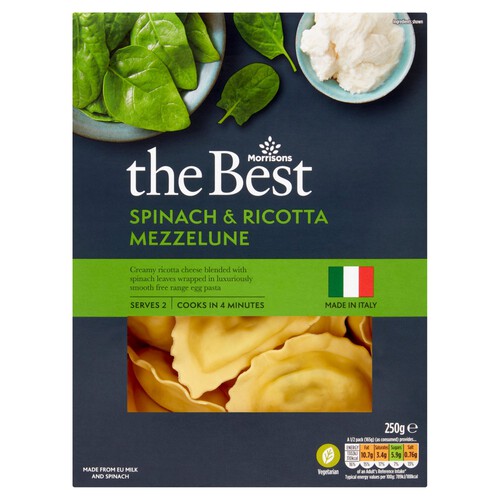 Morrisons The Best Spinach & Ricotta Mezzalune 