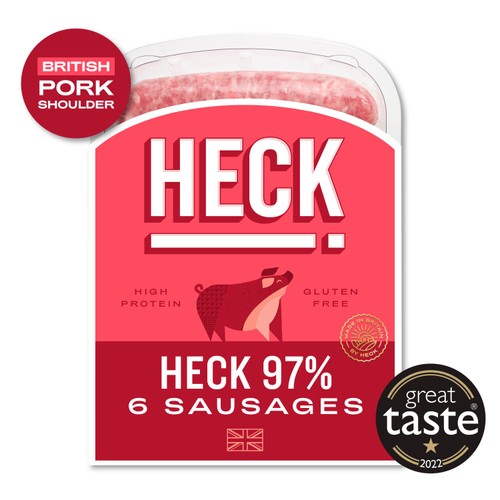 HECK 97% Pork Gluten Free Sausages 6 pack 400g