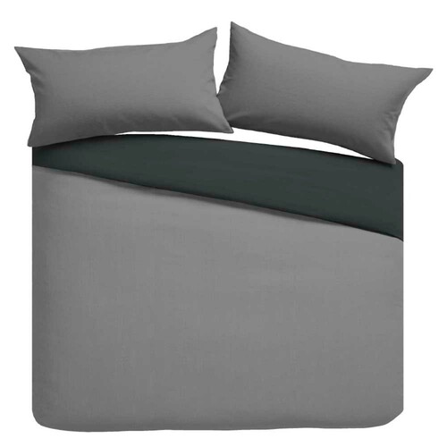 Nutmeg Home Easy Care Grey Reversible Duvet King