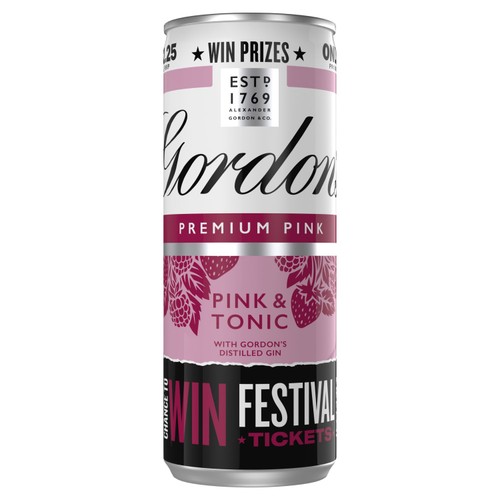 Gordon's Premium Pink Gin & Tonic 5% vol  Ready to Drink Premix Can