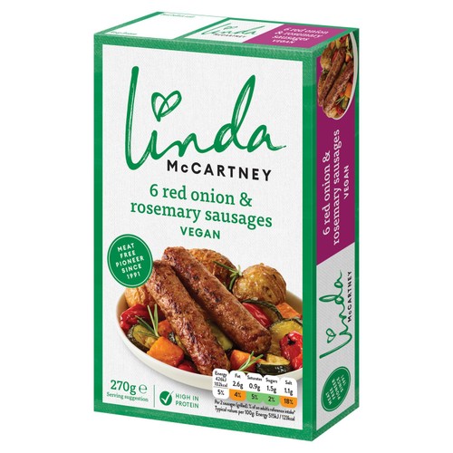 Linda McCartney's 6 Vegetarian Red Onion & Rosemary Sausages 