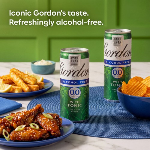 Gordon's Alcohol Free & Tonic With Lime 5% vol 4 x Ready to Drink Can