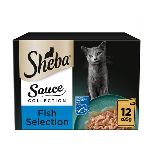 Sheba Sauce Collection Cat Pouches Fish Selection In Gravy 