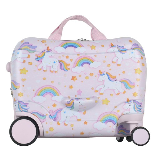 Kids Ride On Suitcase Unicorn/Pink