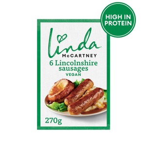Linda McCartney's 6 Vegan Lincolnshire Sausages 270g